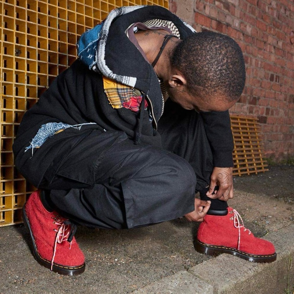 Dr.Martens  Men’s SZ.10  939 Ben Suede Red Padded Collar Lace Up Boots New